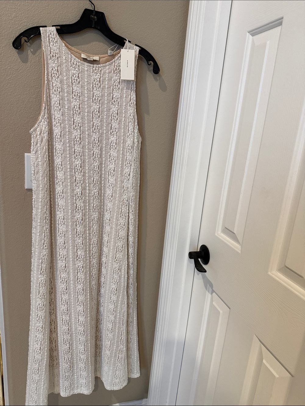 Vince Sleeveless Textured Knit Maxi Dress - Cream